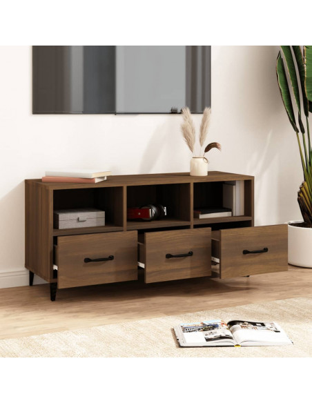 Mobile TV Rovere Marrone 102x35x50 cm in Legno Multistrato