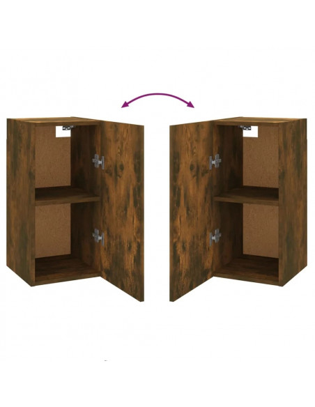 Mobili TV 7 pz Rovere Fumo 30,5x30x60 cm in Legno Multistrato