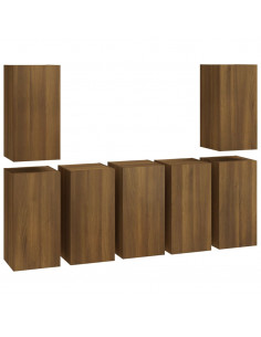 Mobili TV 7 pz Rovere Marrone 30,5x30x60cm in Legno Multistrato 2