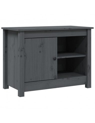 Mobile Porta TV Grigio 70x36,5x52 cm in Legno Massello di Pino