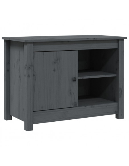 Mobile Porta TV Grigio 70x36,5x52 cm in Legno Massello di Pino
