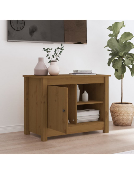 Mobile Porta TV Miele 70x36,5x52 cm in Legno Massello di Pino