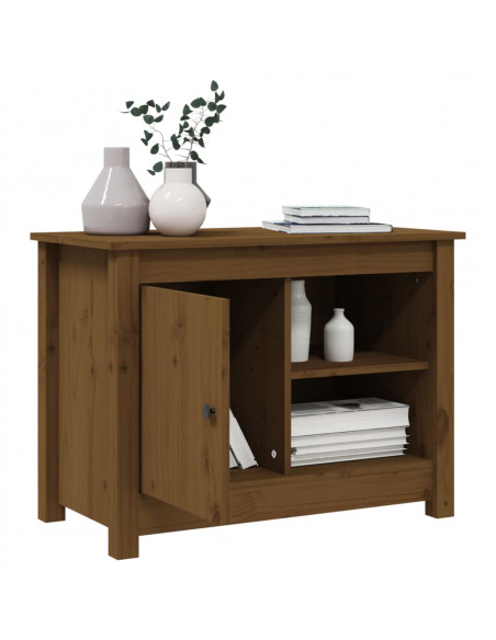 Mobile Porta TV Miele 70x36,5x52 cm in Legno Massello di Pino