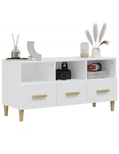 Mobile Porta TV Bianco 102x36x50 cm in Legno Multistrato