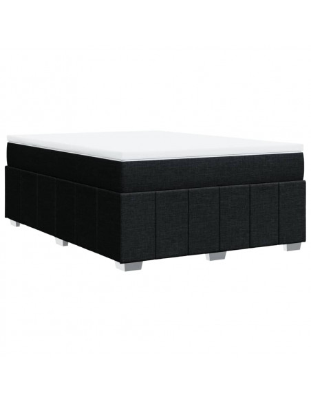 Giroletto a Molle con Materasso Nero 140x200 cm in Tessuto