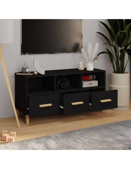 Mobile Porta TV Nero 102x36x50 cm in Legno Multistrato
