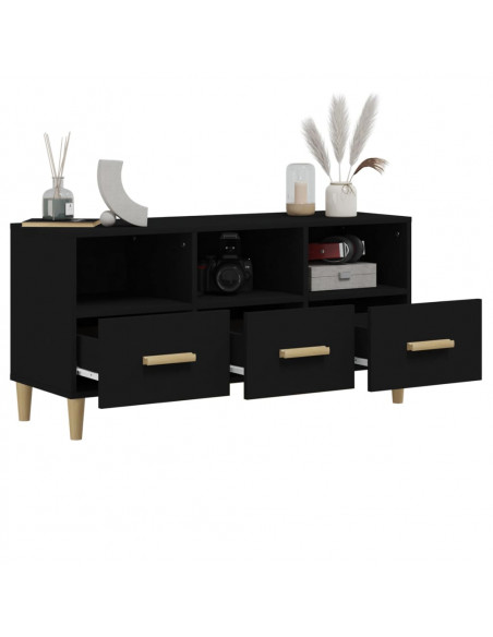 Mobile Porta TV Nero 102x36x50 cm in Legno Multistrato