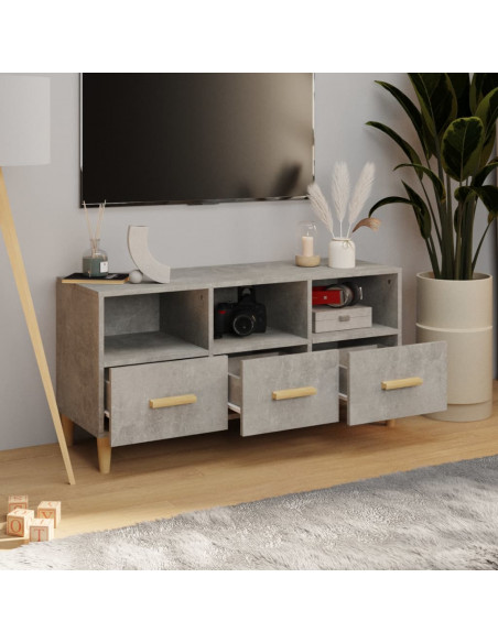 Mobile Porta TV Grigio Cemento 102x36x50 cm Legno Multistrato