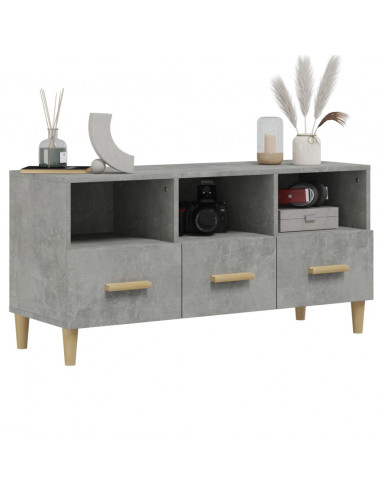 Mobile Porta TV Grigio Cemento 102x36x50 cm Legno Multistrato