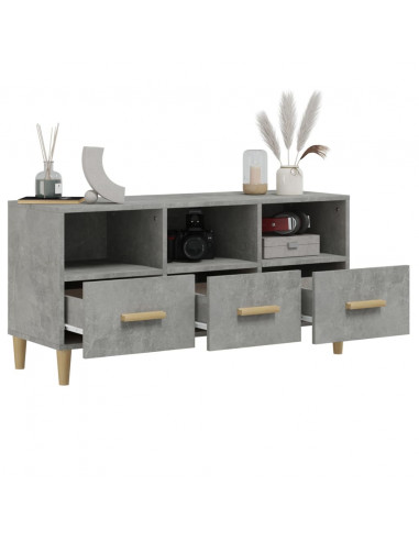 Mobile Porta TV Grigio Cemento 102x36x50 cm Legno Multistrato