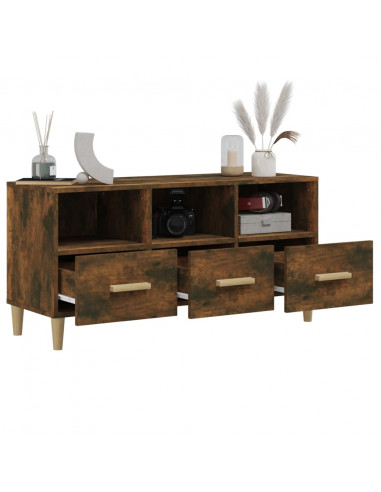Mobile TV Rovere Fumo 102x36x50 cm in Legno Multistrato