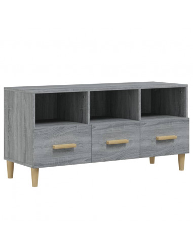 Mobile TV Grigio Sonoma 102x36x50 cm in Legno Multistrato
