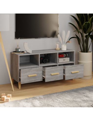 Mobile TV Grigio Sonoma 102x36x50 cm in Legno Multistrato