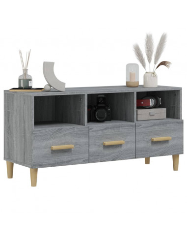 Mobile TV Grigio Sonoma 102x36x50 cm in Legno Multistrato