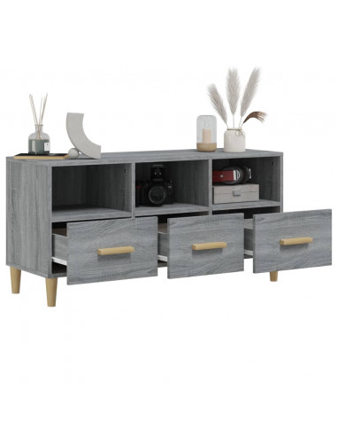 Mobile TV Grigio Sonoma 102x36x50 cm in Legno Multistrato