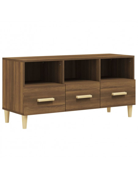 Mobile TV Rovere Marrone 102x36x50 cm in Legno Multistrato