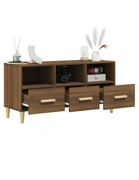Mobile TV Rovere Marrone 102x36x50 cm in Legno Multistrato