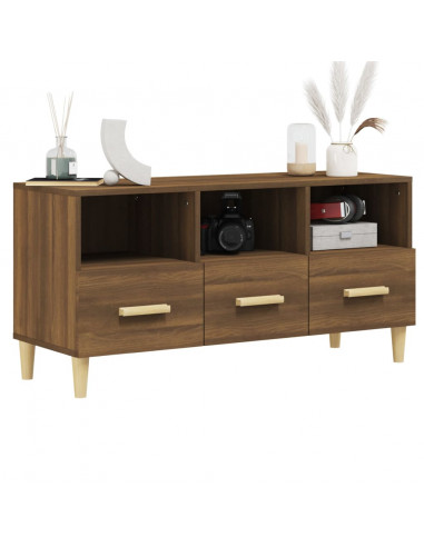 Mobile TV Rovere Marrone 102x36x50 cm in Legno Multistrato