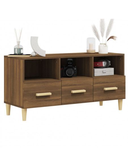 Mobile TV Rovere Marrone 102x36x50 cm in Legno Multistrato