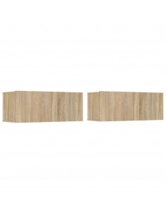 Mobili TV 2 pz Rovere Sonoma 80x30x30 cm in Legno Multistrato 2
