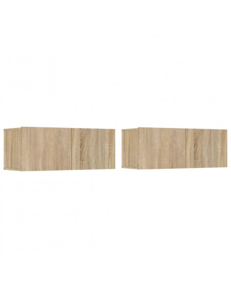 Mobili TV 2 pz Rovere Sonoma 80x30x30 cm in Legno Multistrato