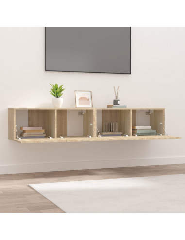 Mobili TV 2 pz Rovere Sonoma 80x30x30 cm in Legno Multistrato