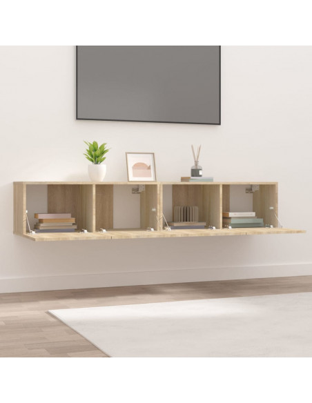 Mobili TV 2 pz Rovere Sonoma 80x30x30 cm in Legno Multistrato