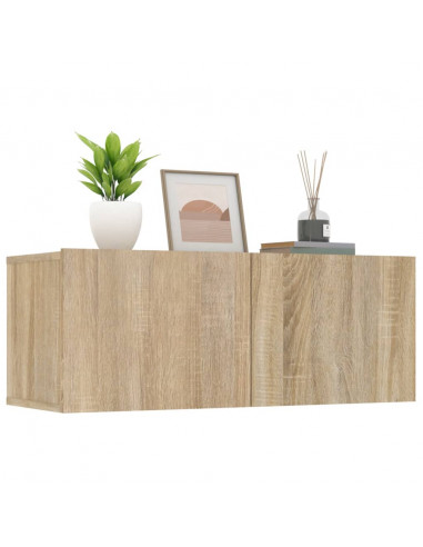 Mobili TV 2 pz Rovere Sonoma 80x30x30 cm in Legno Multistrato