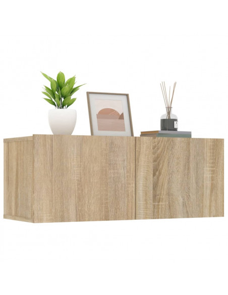 Mobili TV 2 pz Rovere Sonoma 80x30x30 cm in Legno Multistrato