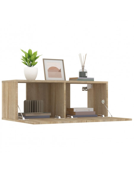 Mobili TV 2 pz Rovere Sonoma 80x30x30 cm in Legno Multistrato
