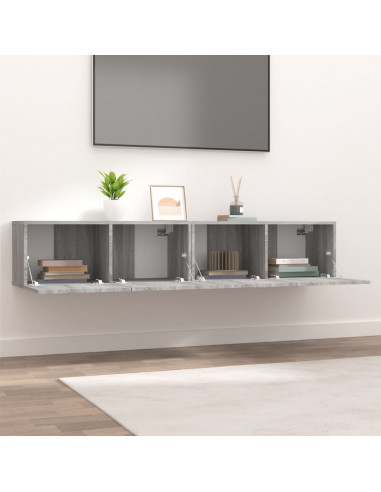 Mobili TV 2pz Grigio Sonoma 80x30x30cm Legno Multistrato