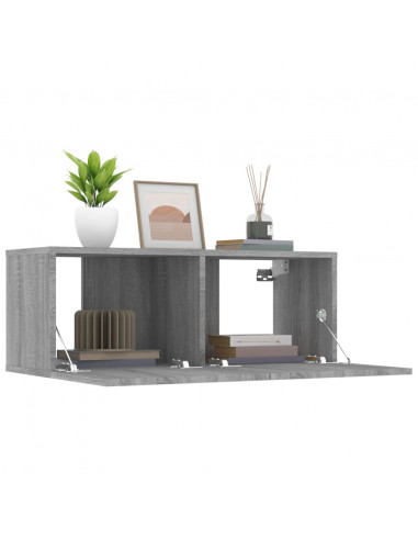 Mobili TV 2pz Grigio Sonoma 80x30x30cm Legno Multistrato