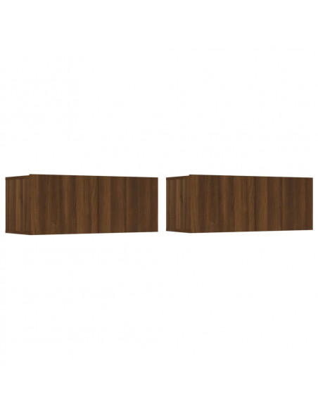 Mobili TV 2 pz Rovere Marrone 80x30x30cm Legno Multistrato
