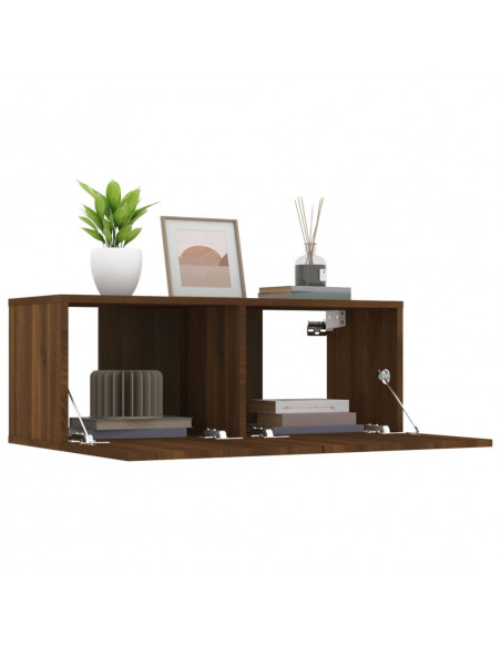 Mobili TV 2 pz Rovere Marrone 80x30x30cm Legno Multistrato