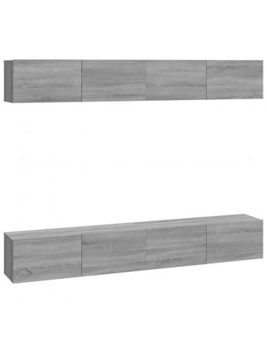 Mobili Porta TV a Parete 4 pz Grigio Sonoma 100x30x30 cm