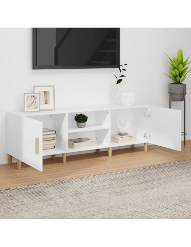 Mobile Porta TV Bianco 150x30x50 cm in Legno Multistrato