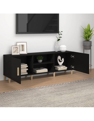Mobile Porta TV Nero 150x30x50 cm in Legno Multistrato