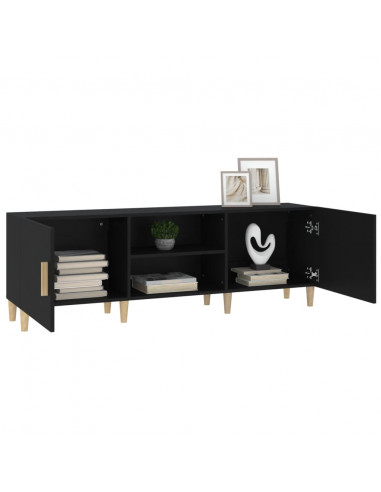 Mobile Porta TV Nero 150x30x50 cm in Legno Multistrato