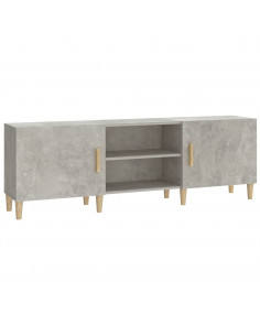 Mobile Porta TV Grigio Cemento 150x30x50cm in Legno Multistrato 2