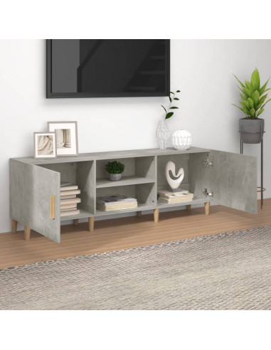 Mobile Porta TV Grigio Cemento 150x30x50cm in Legno Multistrato