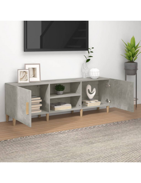 Mobile Porta TV Grigio Cemento 150x30x50cm in Legno Multistrato