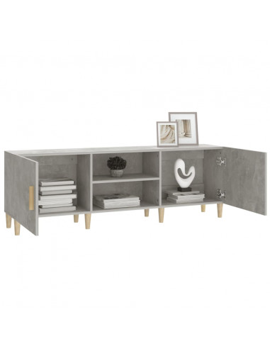 Mobile Porta TV Grigio Cemento 150x30x50cm in Legno Multistrato