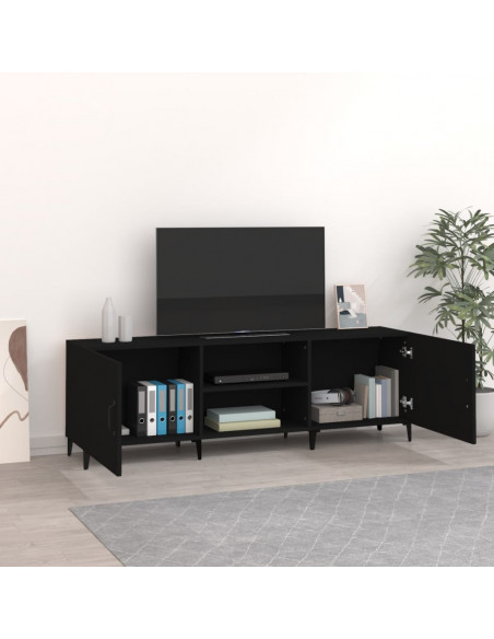 Mobile Porta TV Nero 150x30x50 cm in Legno Multistrato