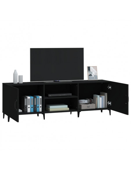 Mobile Porta TV Nero 150x30x50 cm in Legno Multistrato