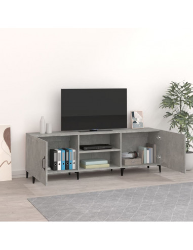 Mobile Porta TV Grigio Cemento 150x30x50cm in Legno Multistrato