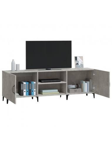 Mobile Porta TV Grigio Cemento 150x30x50cm in Legno Multistrato