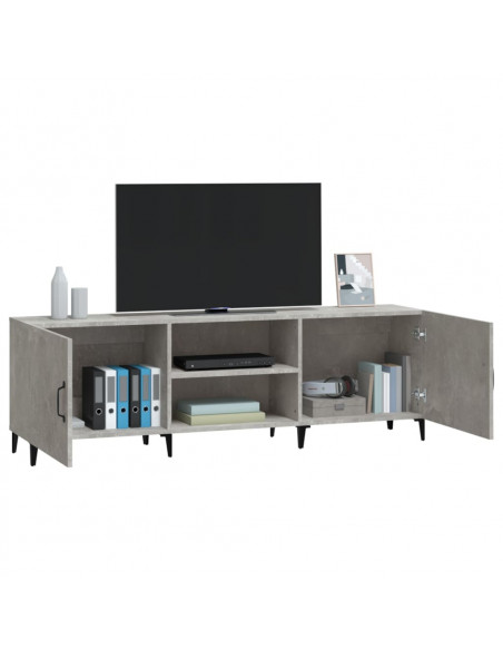 Mobile Porta TV Grigio Cemento 150x30x50cm in Legno Multistrato