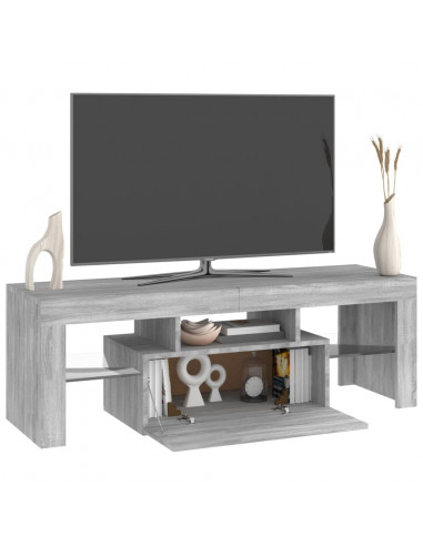 Mobile Porta TV con Luci LED Grigio Sonoma 120x35x40 cmcm