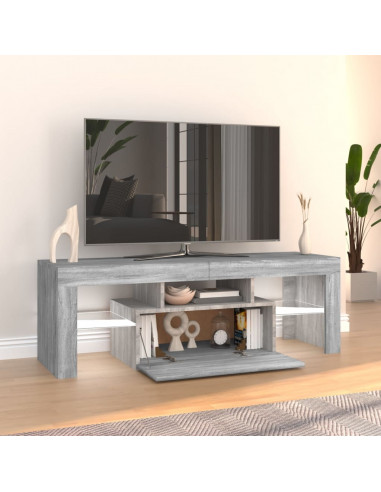 Mobile Porta TV con Luci LED Grigio Sonoma 120x35x40 cmcm