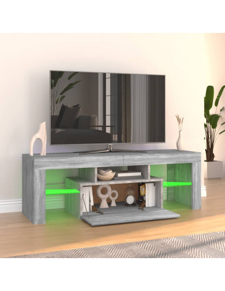 Mobile Porta TV con Luci LED Grigio Sonoma 120x35x40 cmcm